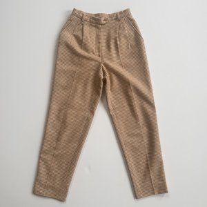 Vintage Women's Petite Talbots Pleated Wool Houndstooth Lined Pants Trousers